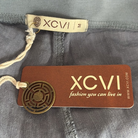 XCVI Gaston Linen Wide Leg Pants in Steel Blue - NEW - Size Medium - Picture 6 of 9